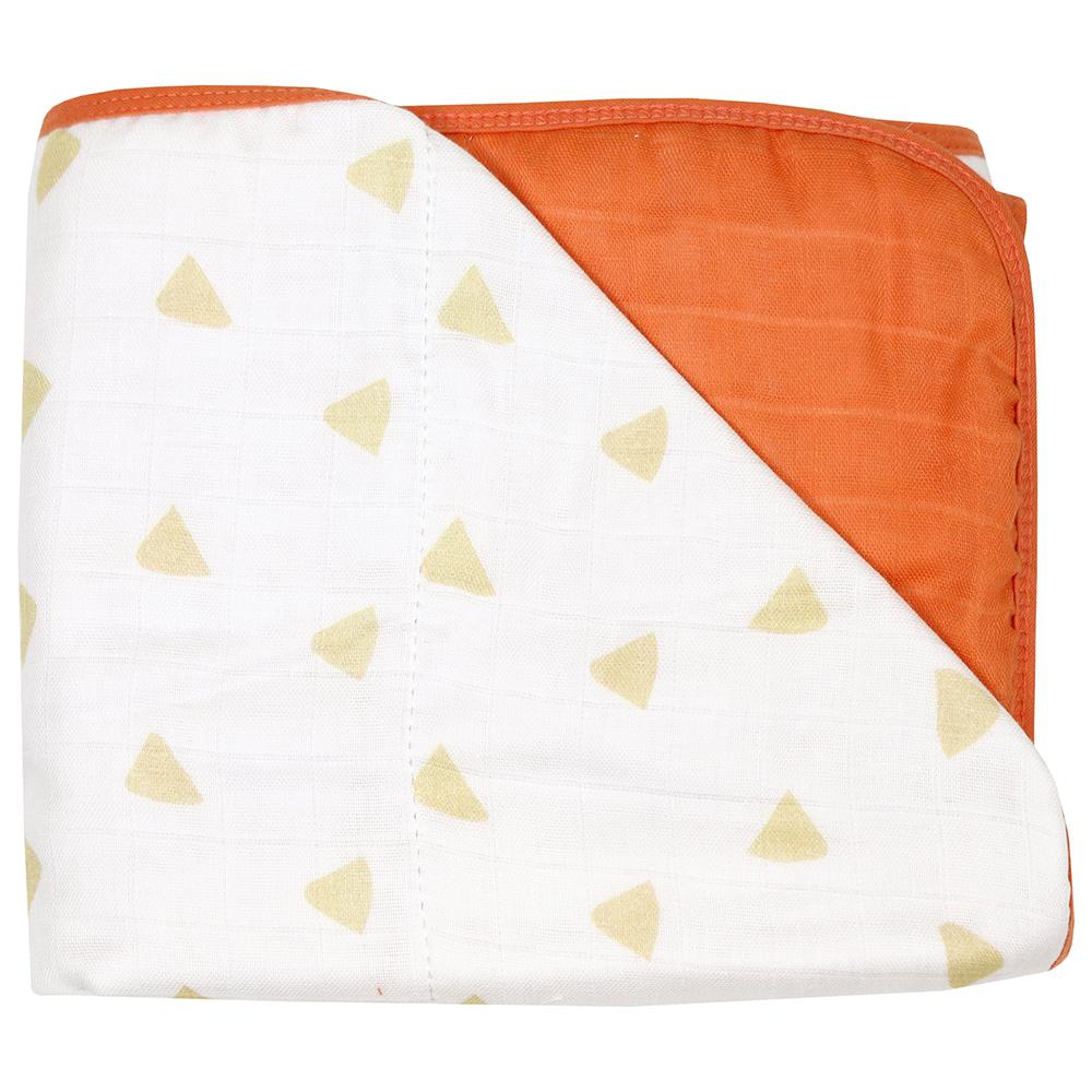 GooseWaddle Blanket Bamboo Muslin Quilted Blanket (Triangles & Terra Cotta)