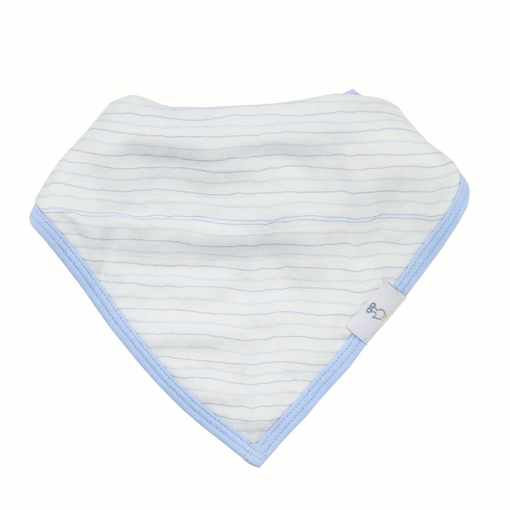 Goosewaddle 2 Pack Muslin & Terry Cloth Bib Set, Blue Popsicles and Stripes