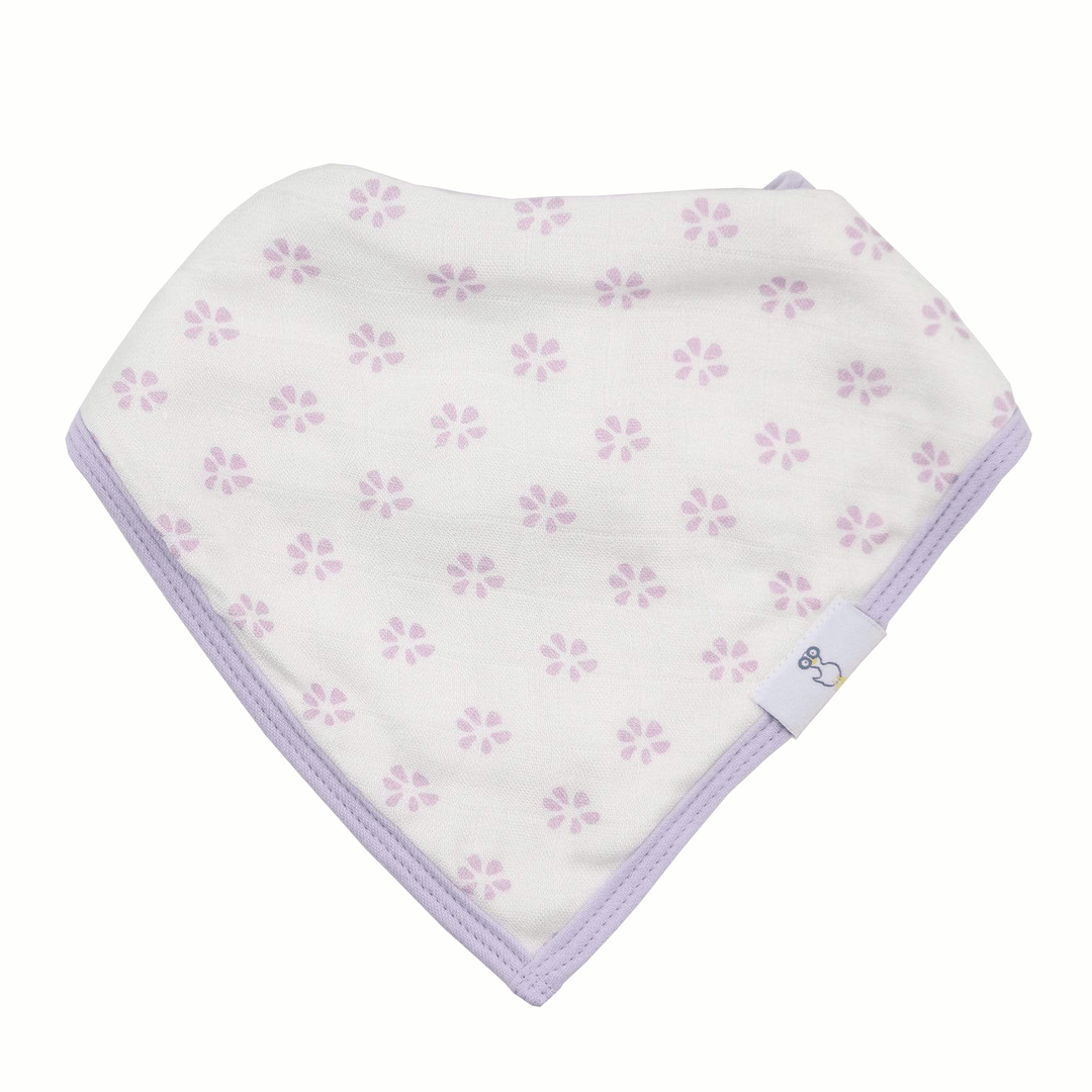 Goosewaddle 2 Pack Muslin & Terry Cloth Bib Set, Blueberries and Flowers