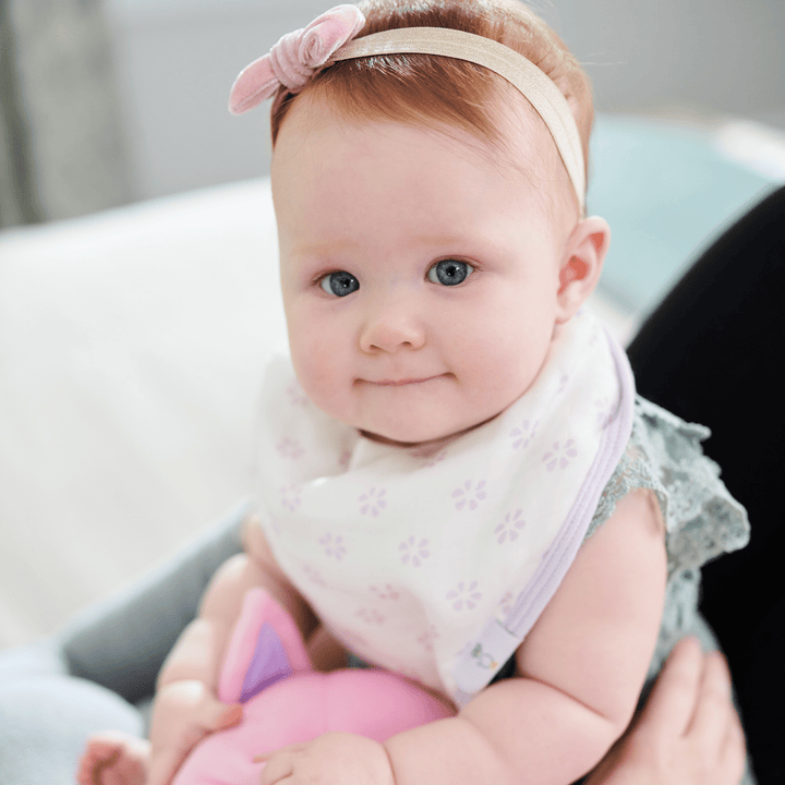 Goosewaddle 2 Pack Muslin & Terry Cloth Bib Set, Blueberries and Flowers