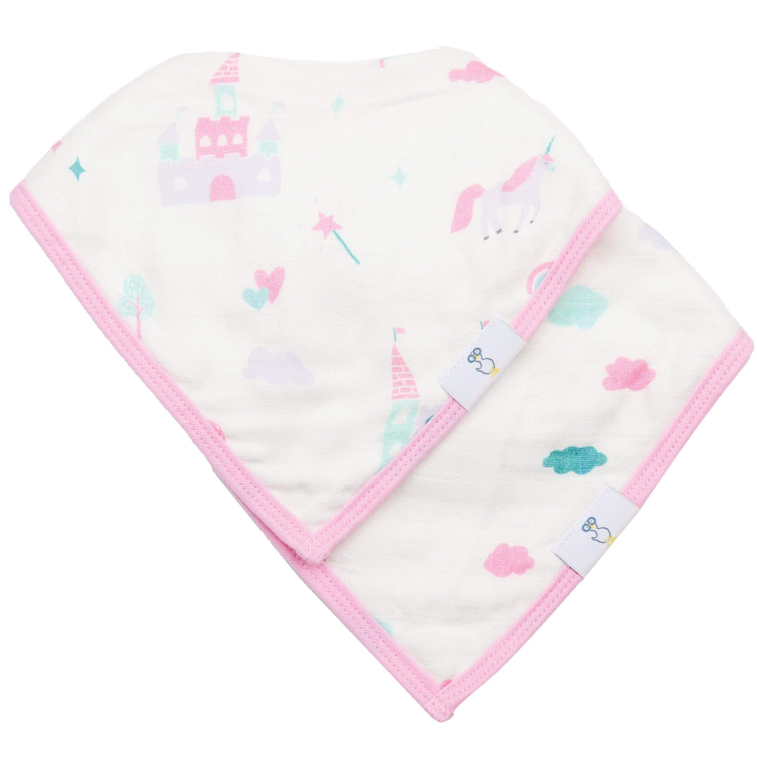 Goosewaddle 2 PK Muslin & Terry Cloth Bib Set Clouds/Castles