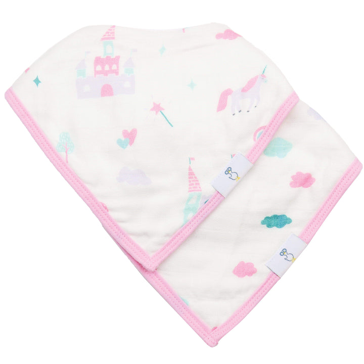 Goosewaddle 2 PK Muslin & Terry Cloth Bib Set Clouds/Castles