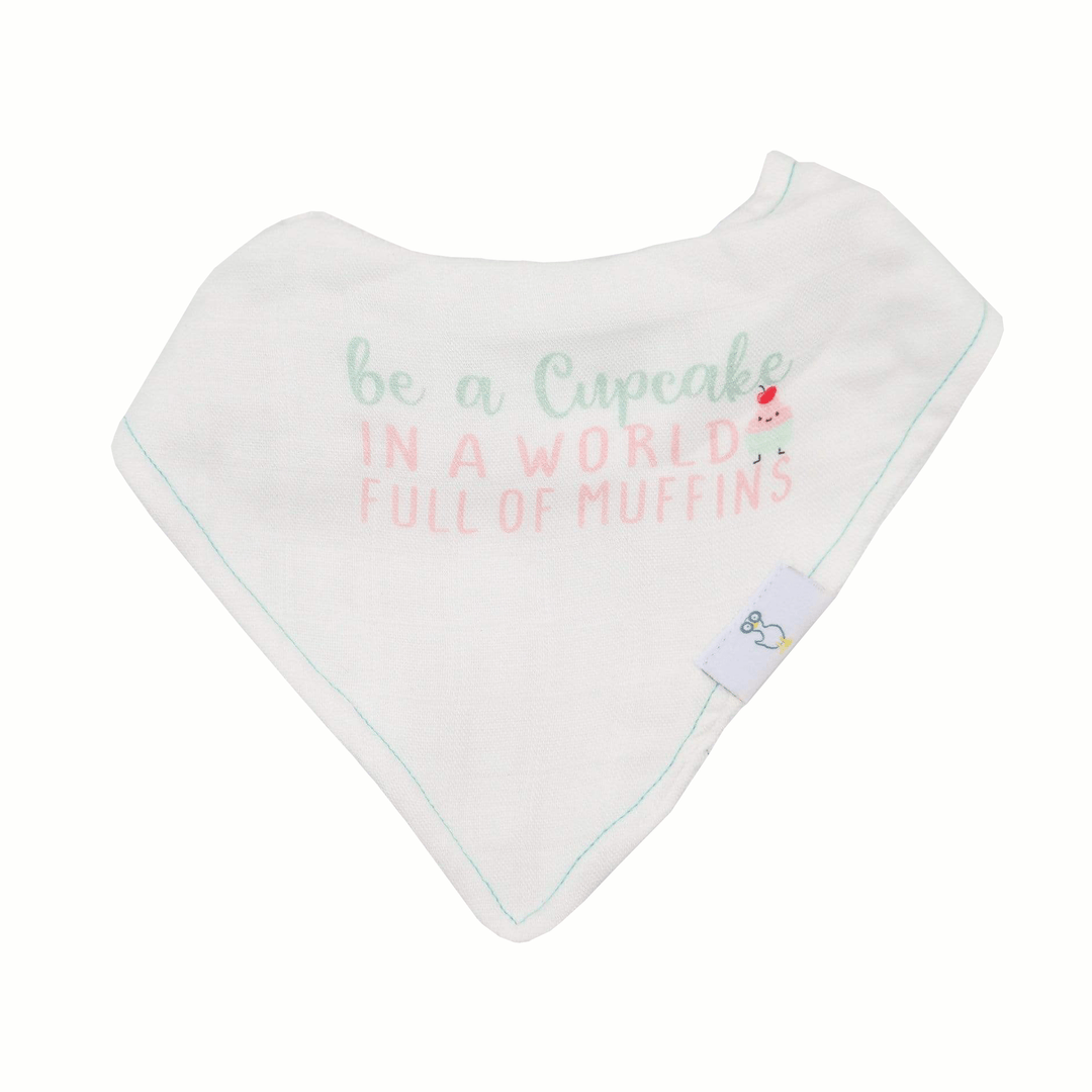 Goosewaddle 2 Pack Muslin & Terry Cloth Bib Set Cupcake