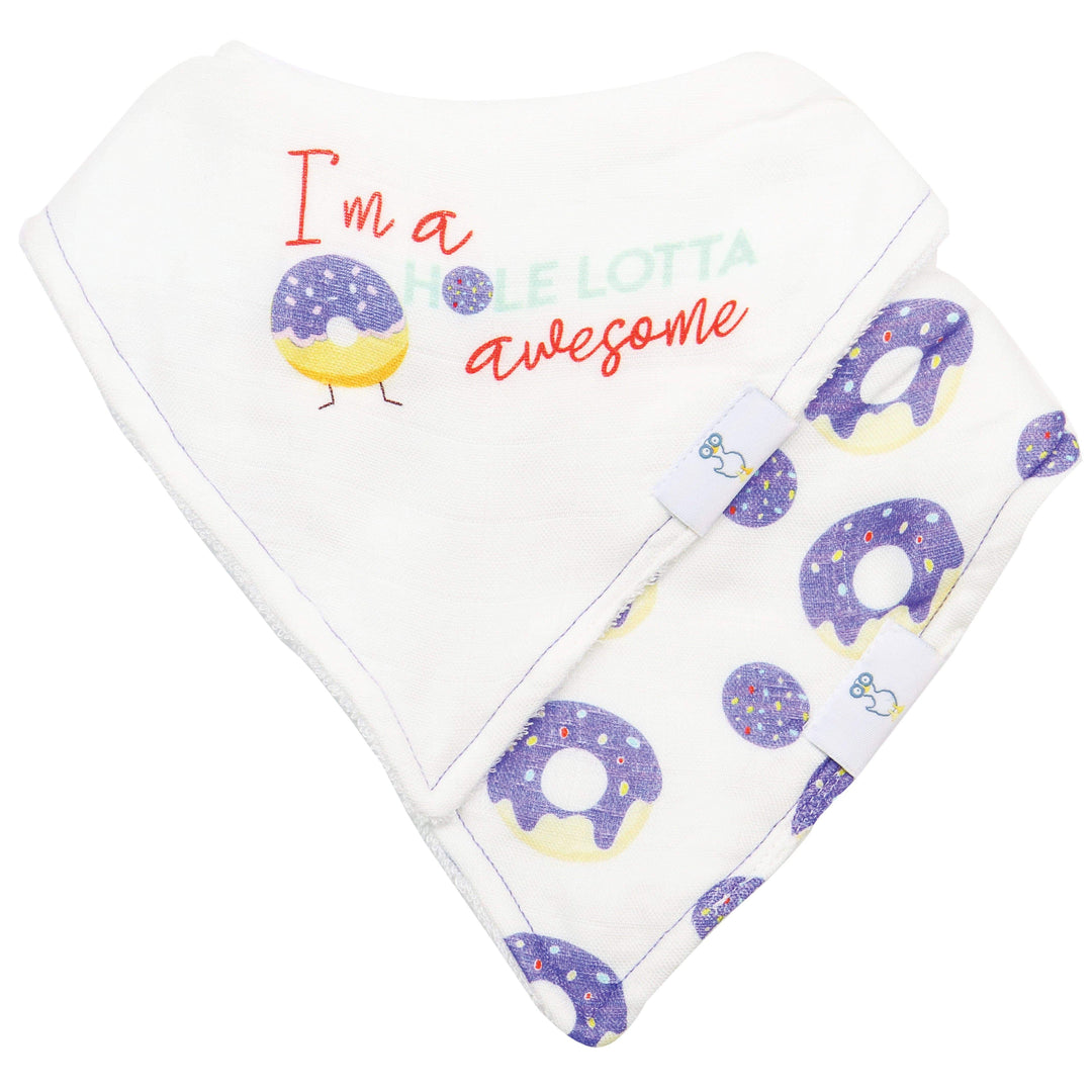 Goosewaddle 2 Pack Muslin & Terry Cloth Bib Set Donut