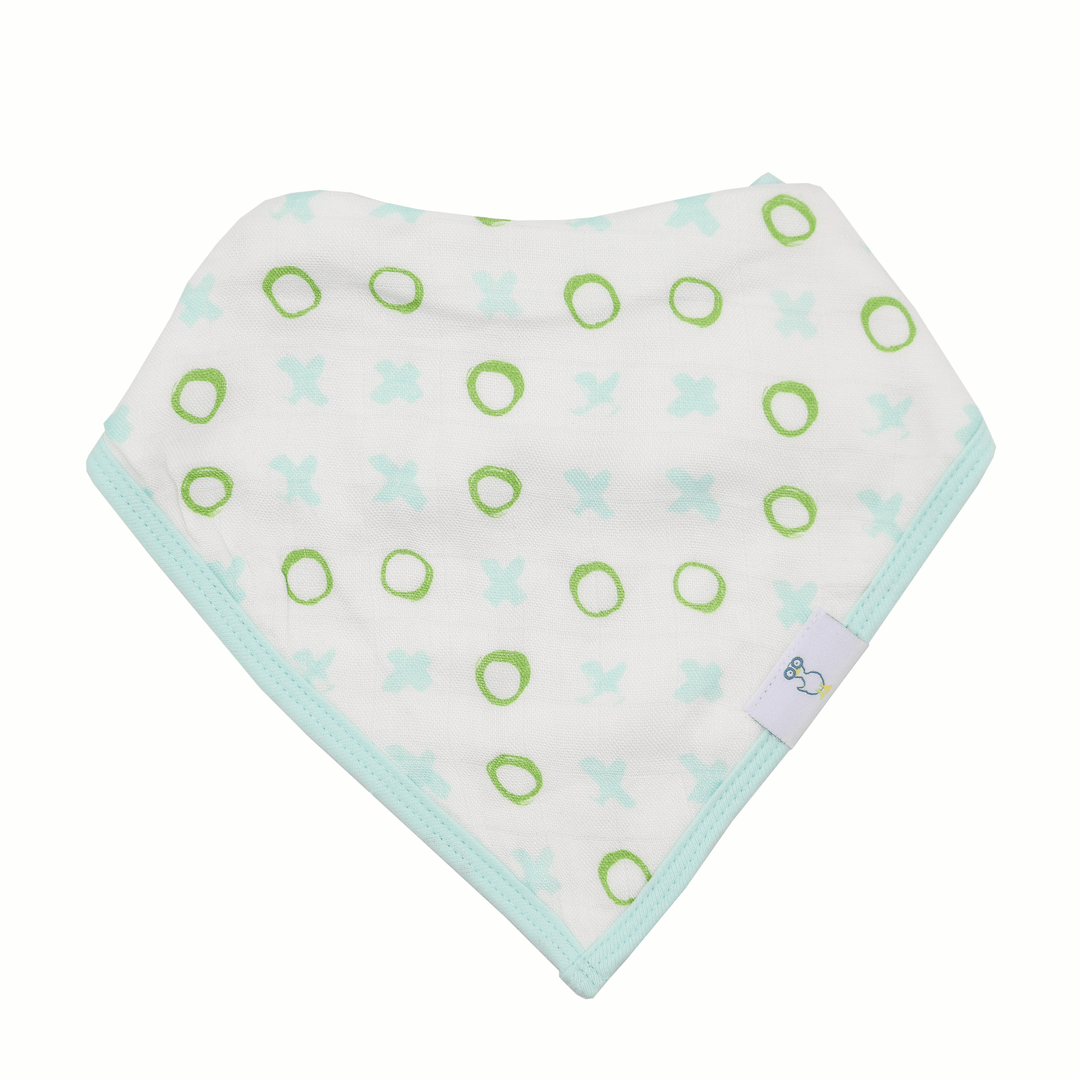 Goosewaddle 2 Pack Muslin & Terry Cloth Bib Set, Peas and OX