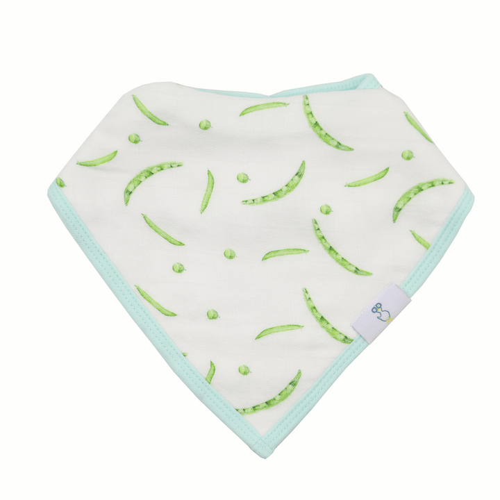 Goosewaddle 2 Pack Muslin & Terry Cloth Bib Set, Peas and OX