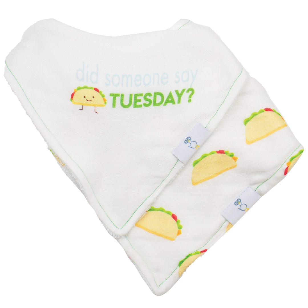 Goosewaddle 2 Pack Muslin & Terry Cloth Bib Set Taco