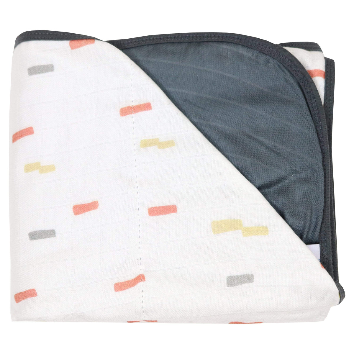 GooseWaddle Blanket Bamboo Muslin Quilted Blanket (Brick &amp; Gray)
