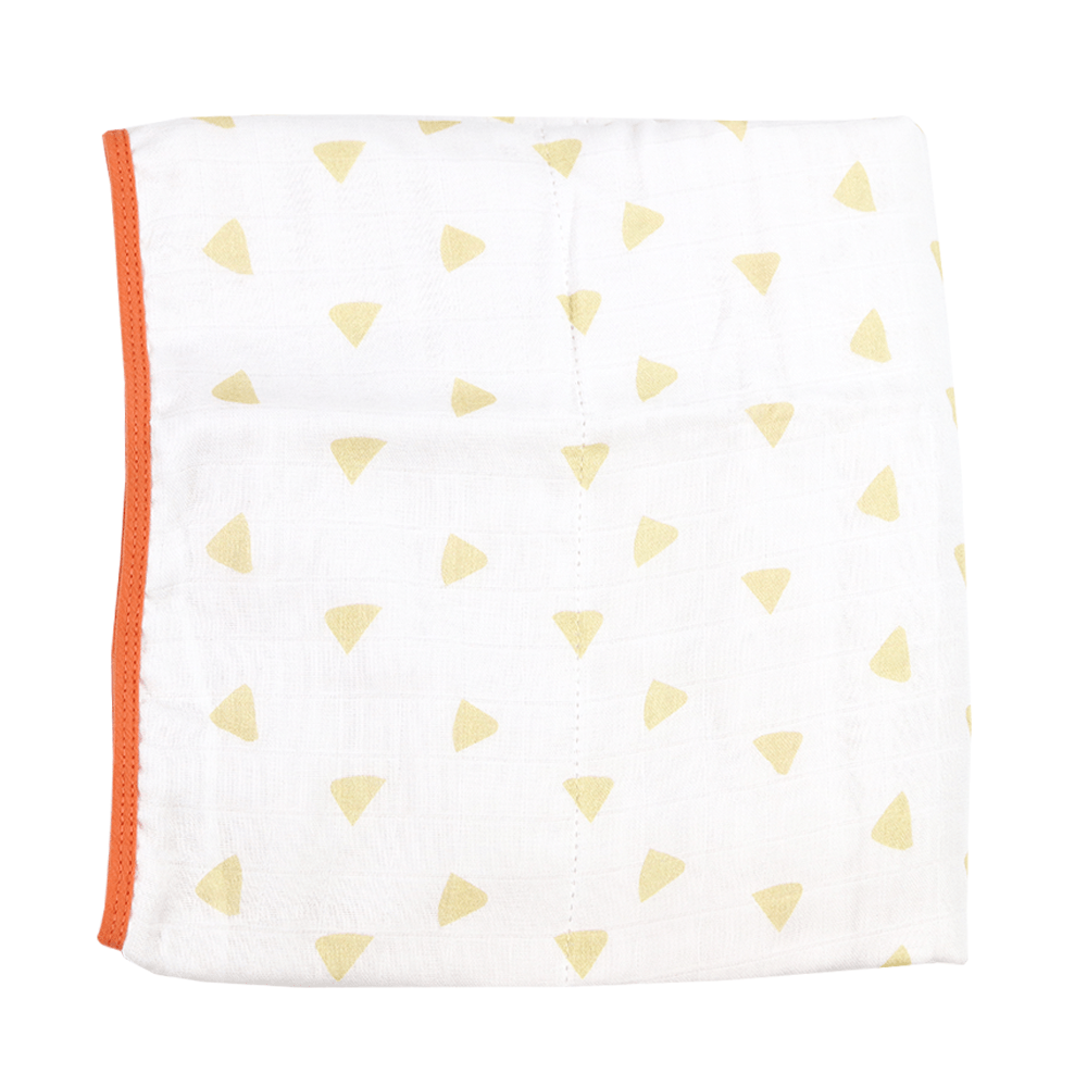 GooseWaddle Blanket Bamboo Muslin Quilted Blanket (Triangles & Terra Cotta)