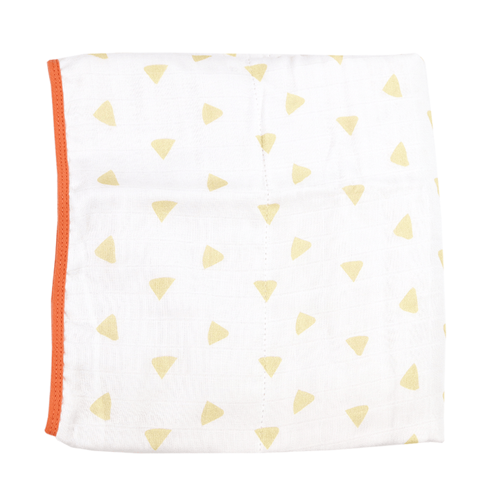 GooseWaddle Blanket Bamboo Muslin Quilted Blanket (Triangles & Terra Cotta)