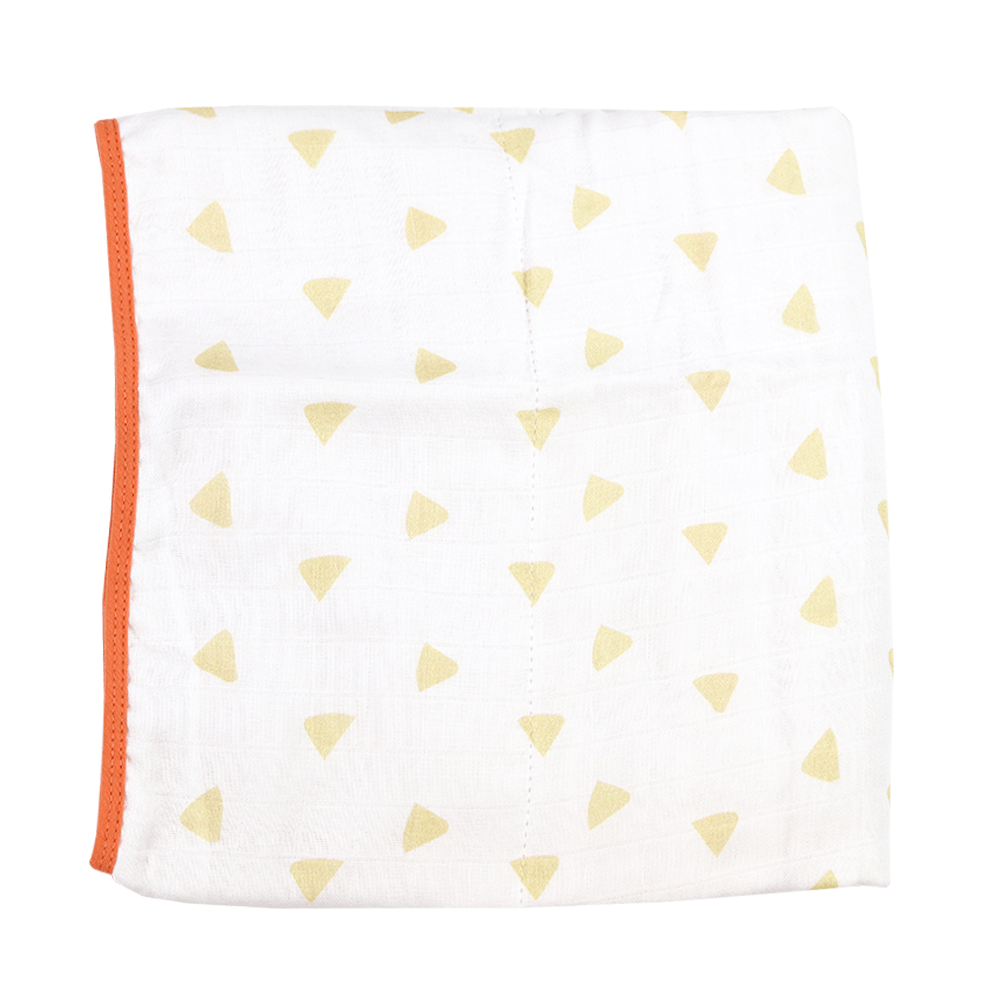 GooseWaddle Blanket Bamboo Muslin Quilted Blanket (Triangles &amp; Terra Cotta)