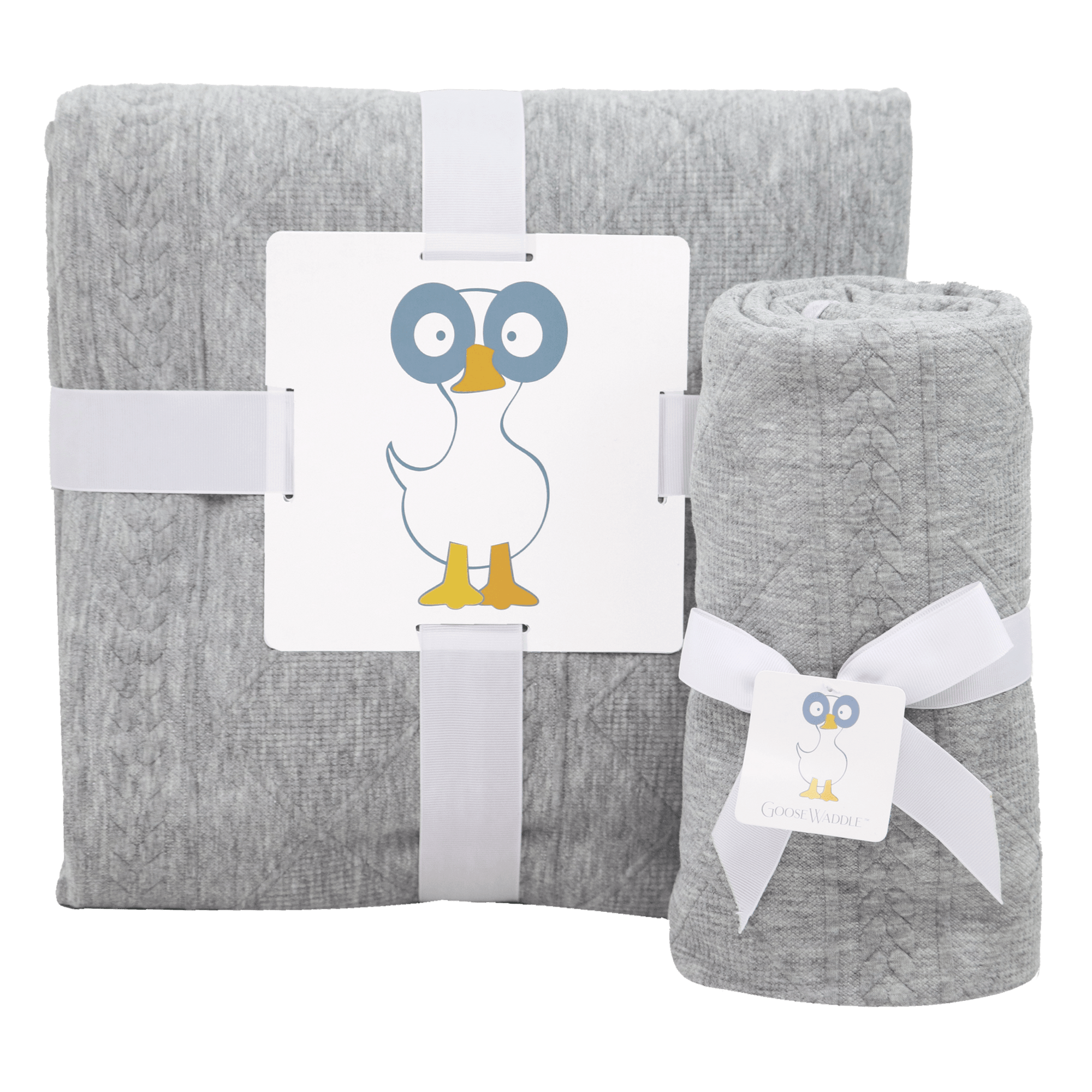 GooseWaddle Mommy & Me Knit Blanket Set - Gray