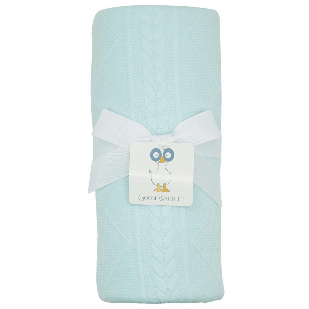 GooseWaddle Mommy & Me Knit Blanket Set - Mint