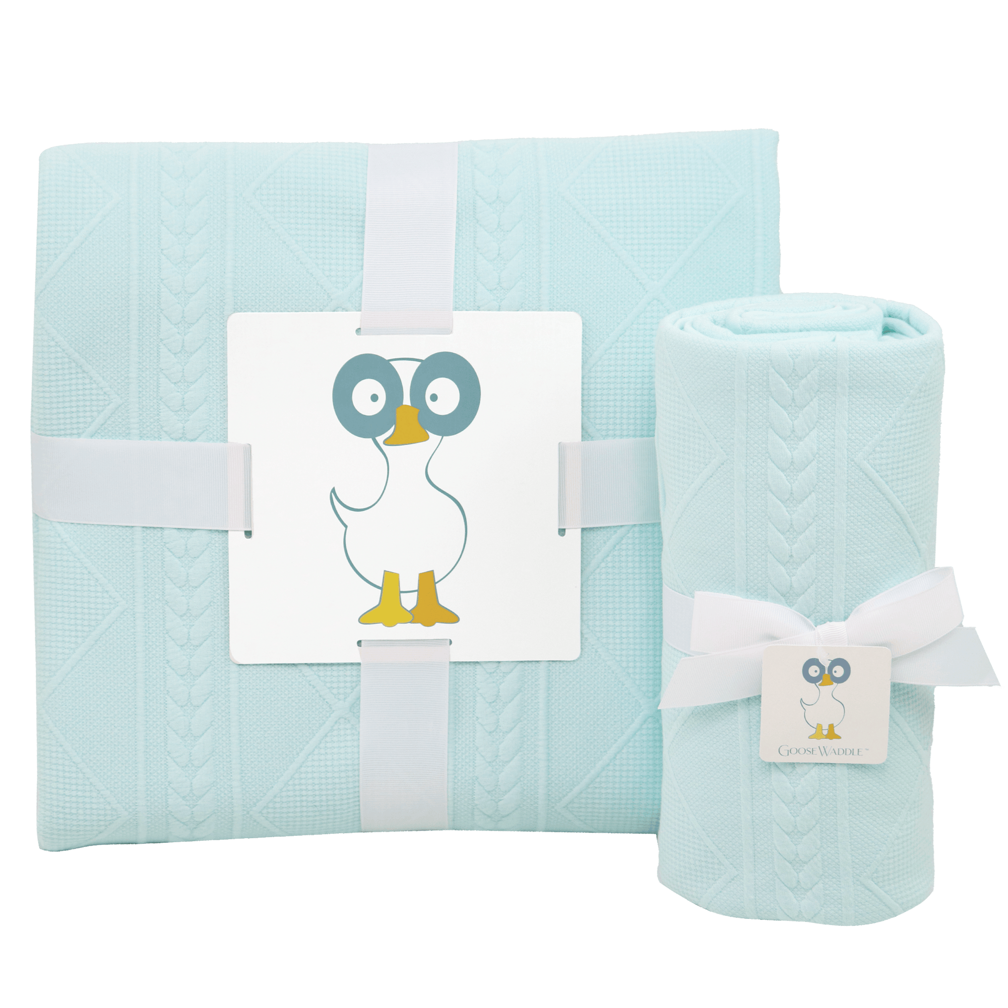GooseWaddle Mommy & Me Knit Blanket Set - Mint