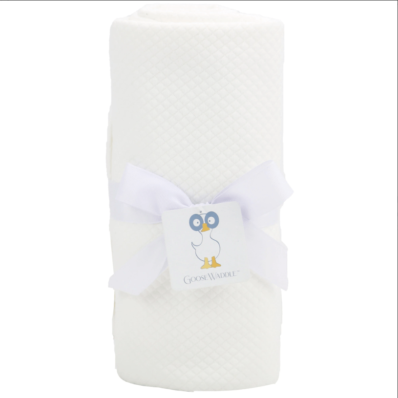 GooseWaddle Mommy & Me Knit Blanket Set - White