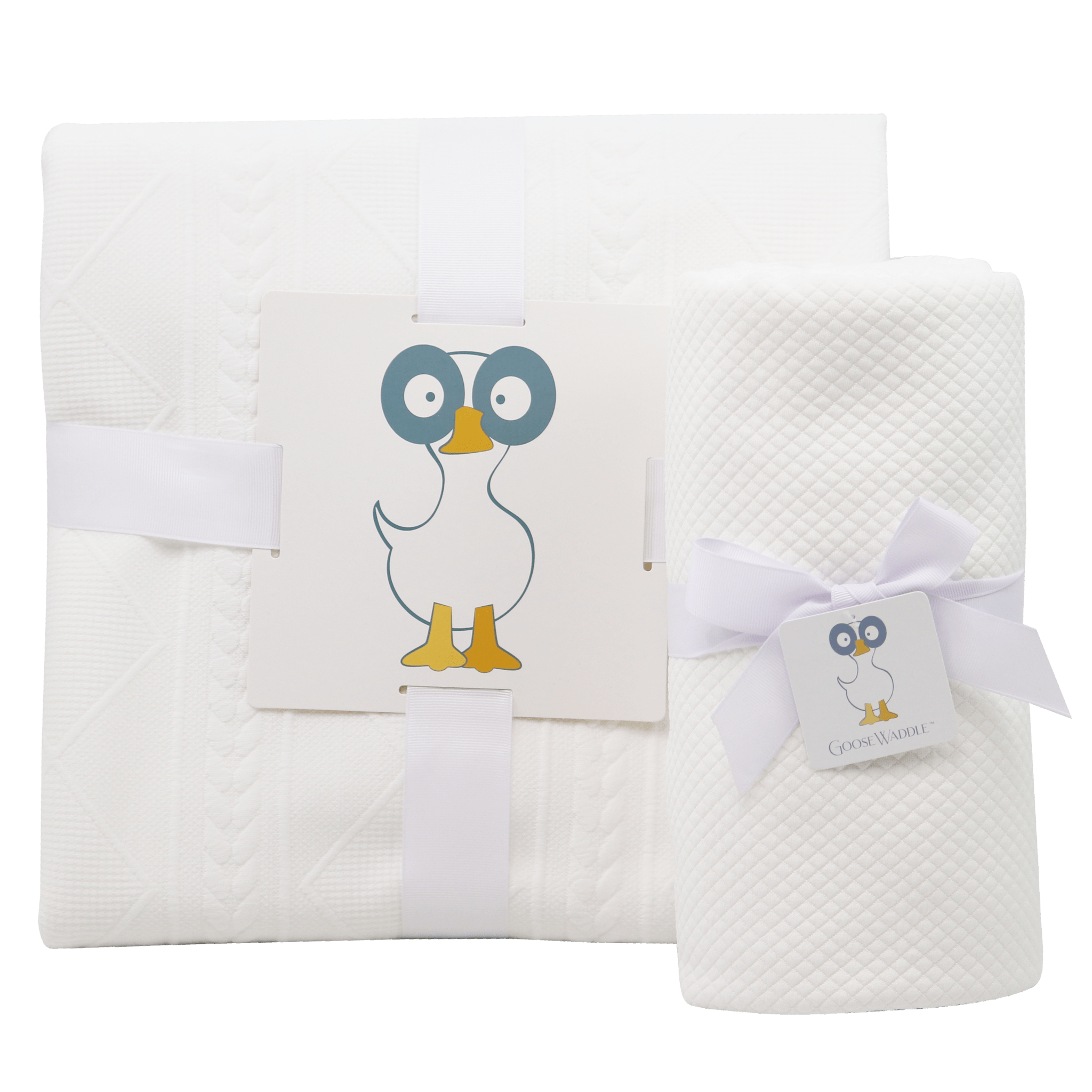 Mommy & Me Knit Blanket Set - White - Goosewaddle® | Newborn Baby ...