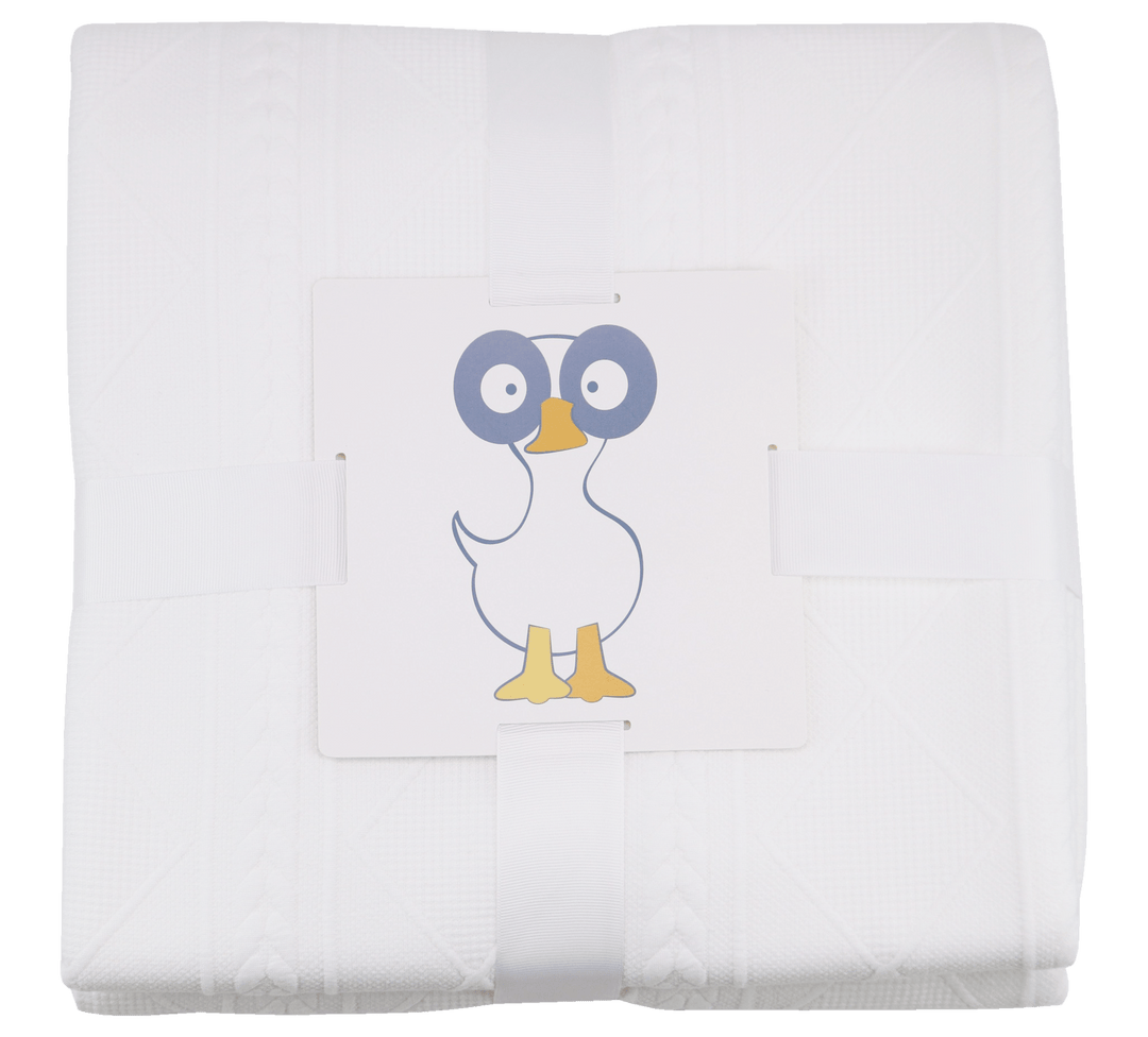 GooseWaddle Mommy & Me Knit Blanket Set - White