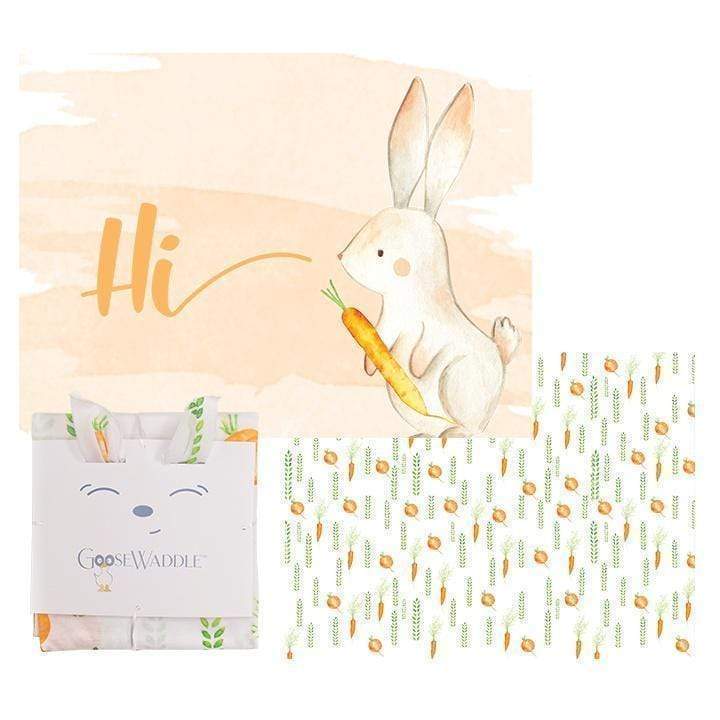 GooseWaddle Parsnip Bunny/Carrots Newborn Receiving Blankets