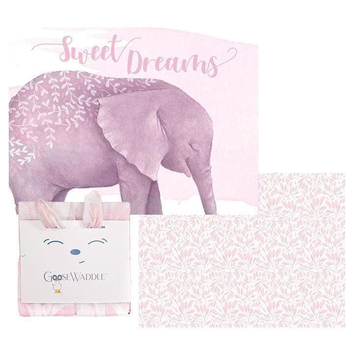 GooseWaddle Poppy Elephant/Leaves Receiving Blankets