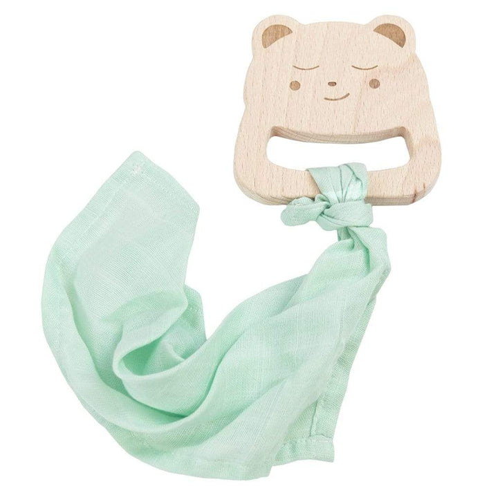 GooseWaddle Teether Bear Wooden Teether & Mint Blankie