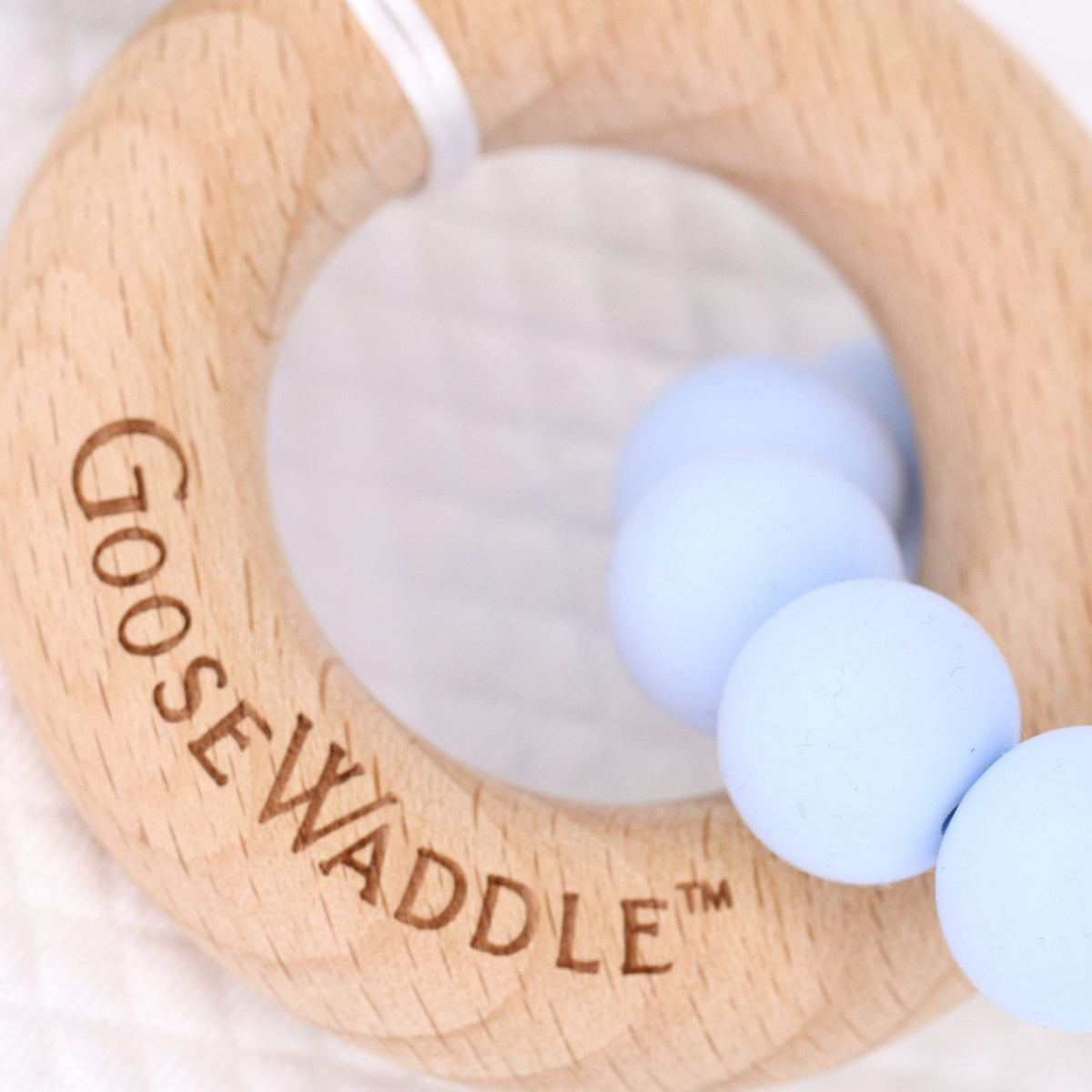 Goosewaddle Teether Wooden and Silicone Teether - Blue Imperial Distribution