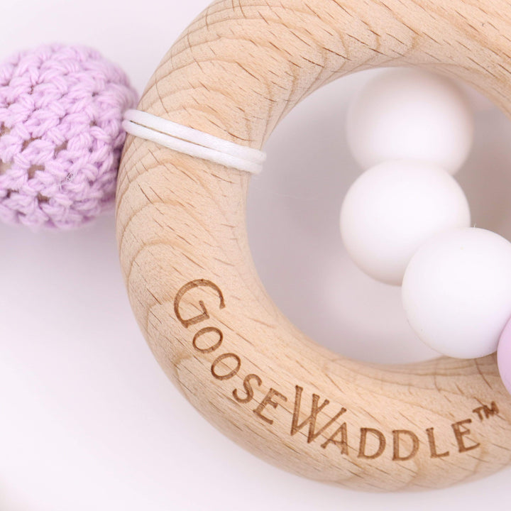 Goosewaddle Teether Wooden and Silicone Teether - Lavender