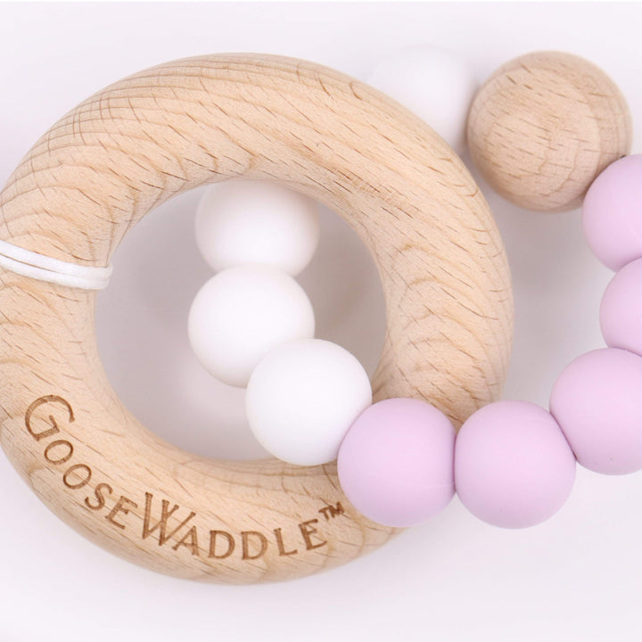 Goosewaddle Teether Wooden and Silicone Teether - Lavender