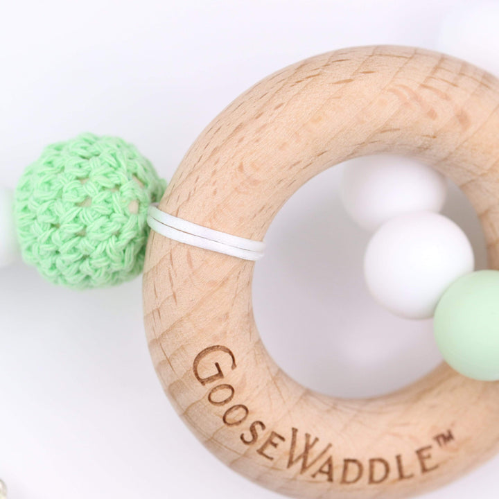 Goosewaddle Teether Wooden and Silicone Teether - Mint