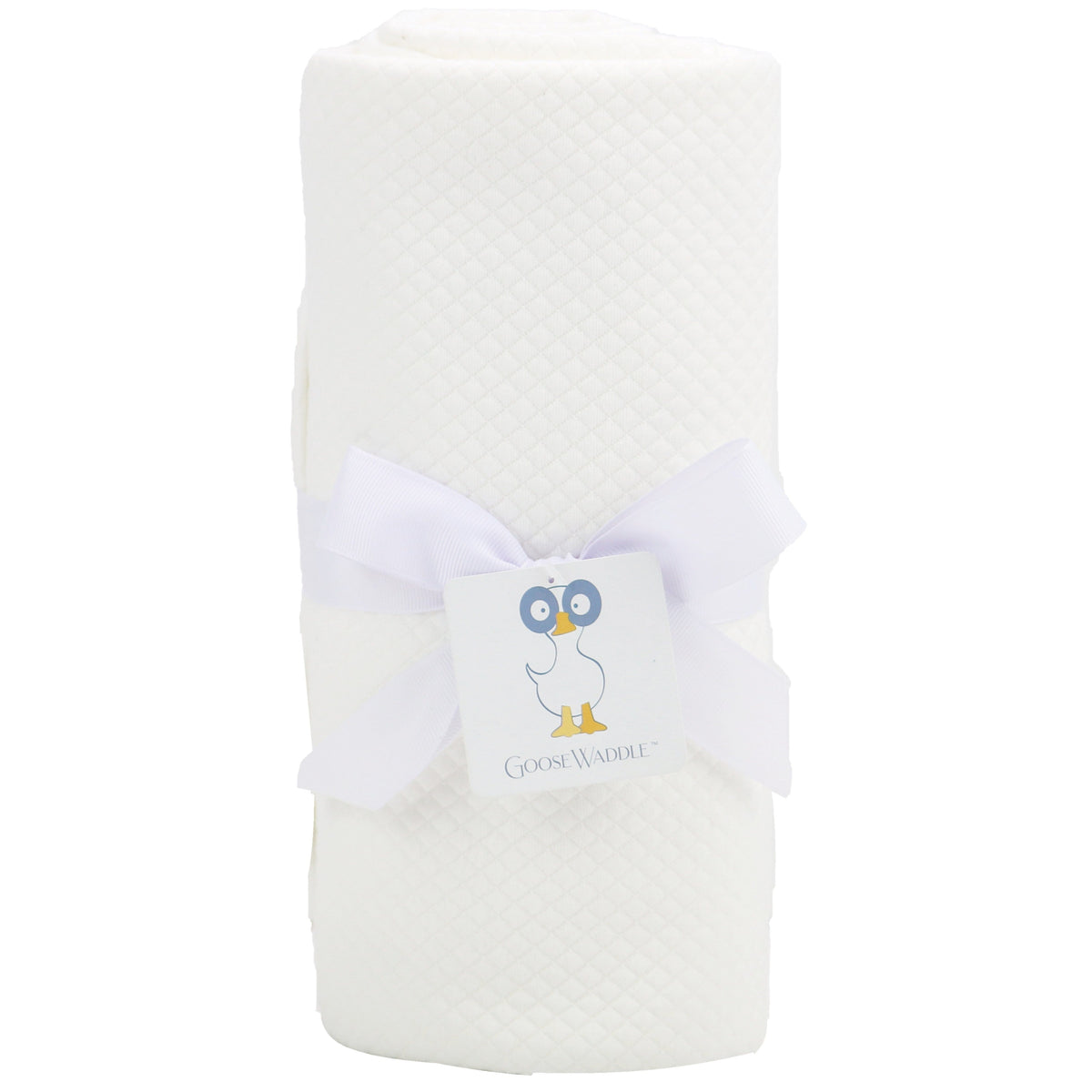 GooseWaddle White Knit Baby Blankets