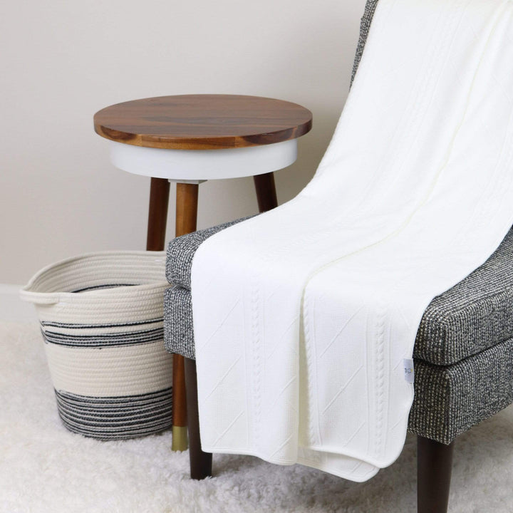 GooseWaddle White Knit Throw - 50"x60"