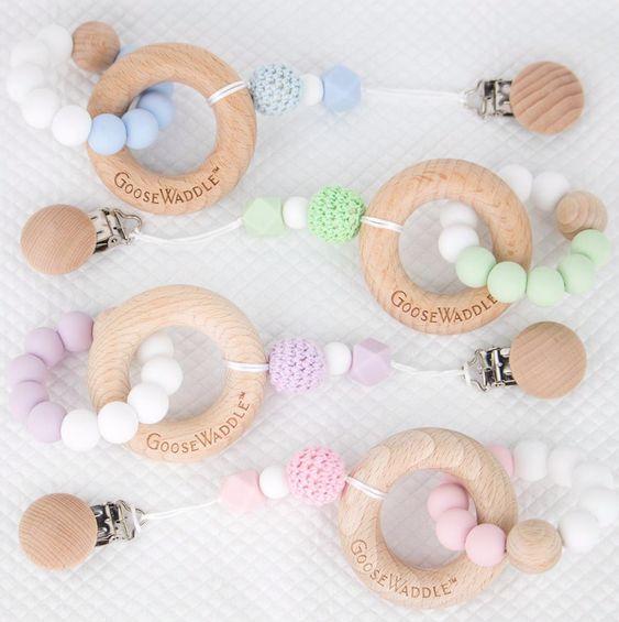 GooseWaddle Wooden &amp; Silicone Teether