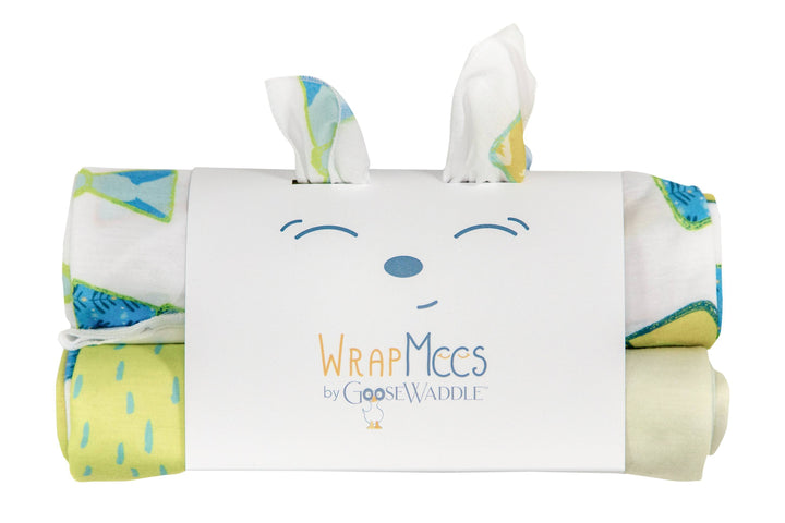 Goosewaddle Wrap Mees 2Pk Receiving Blanket Fox/Bow Ties